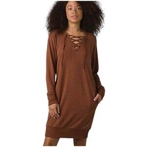 NWT Prana Cozy Up Terry Dress in Roux Heather - Size Medium